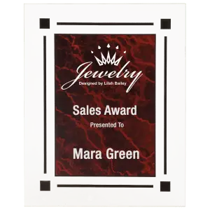 Red Marble Clear Plaque