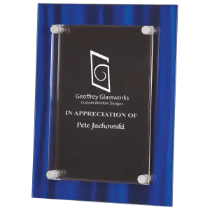 Large Blue Velvet Stand-Off Acrylic Plaque