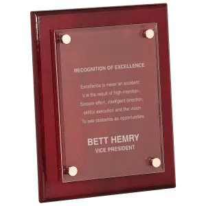 Small Rosewood Piano Finish Floating Acrylic Plaque