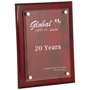 Medium Rosewood Piano Finish Floating Acrylic Plaque