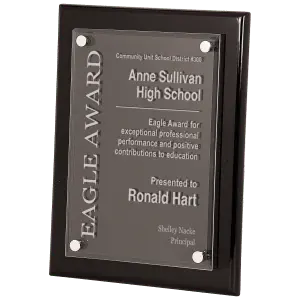 Medium Black Piano Finish Floating Acrylic Plaque