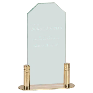 Jade Clip Corner Acrylic with Brass Base