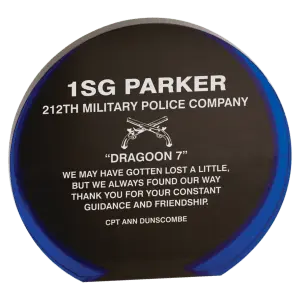 Large Black/Blue Luminary Circle Acrylic