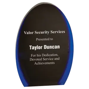 Large Black/Blue Luminary Oval Acrylic