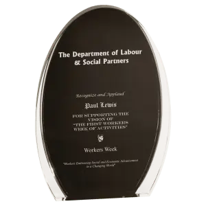 Black/Clear Luminary Oval Acrylic