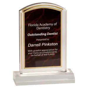 Red Marbleized Acrylic Award