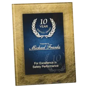 Gold/Blue Acrylic Art Plaque