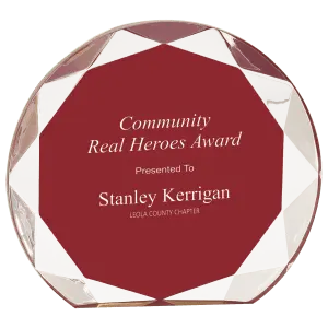 Medium Burgandy Sunburst Acrylic