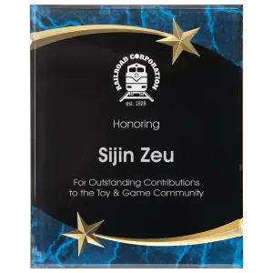 Blue Marble Shooting Star Acrylic Plaque