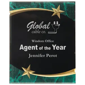 Green Marble Shooting Star Acrylic Plaque