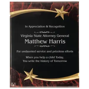 Red Marble Shooting Star Acrylic Plaque