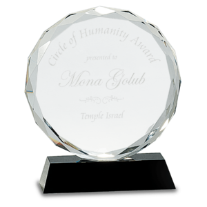 Crystal Round Facet on a Black Crystal Base