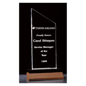 Zenith Series Clear Acrylic with Walnut Base