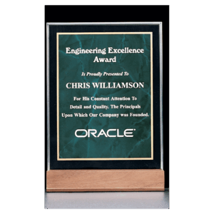 Marble Acrylic Award with American Walnut Base