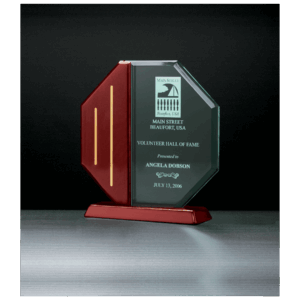 Octagon Series Rosewood Piano Finish Base and Post with Gold Metal Accents