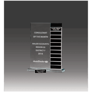 Jade Glass Perpetual Award with 12 Individual Aluminum Blocks