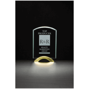 Arch Series Glass Award with Gold Metal Base