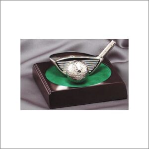 DRIVER & BALL ON WOOD BASE