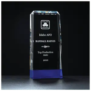 Premium Series Clear Crystal with Cobalt Blue Crystal Base