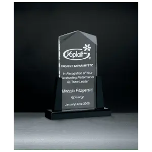 Spire Series Clear Acrylic Upright on a Black Acrylic Base