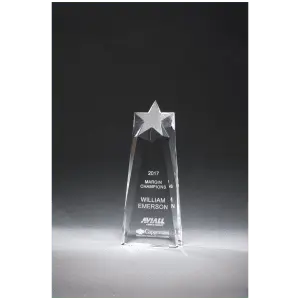 Star Trophy Carved From a Block of Crystal