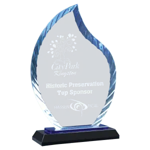 Premier Blue Accent Flame Glass Award