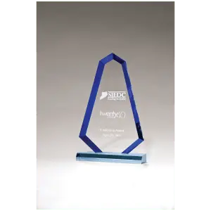 Flame Series Clear Acrylic with Blue Accented Bevel