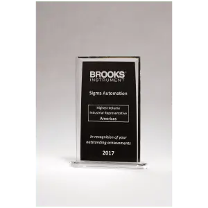 Rectangular Glass Award with Black Silkscreened Center