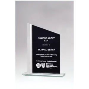 Zenith Series Black Silkscreened Glass with Brushed Aluminum Post